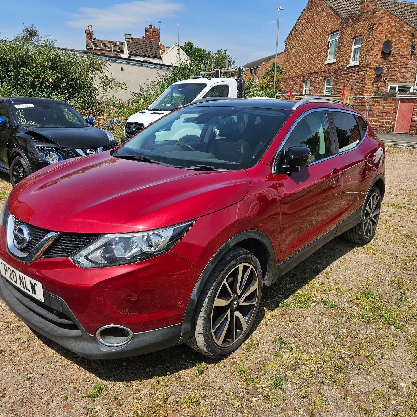 A car with the body damage repaired.